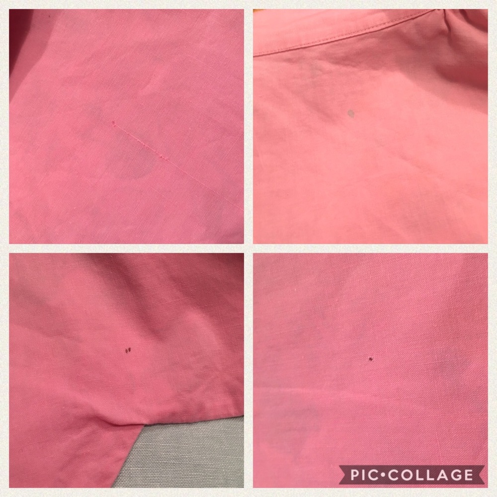 Vintage hand made pink rose floral print scalloped half apron - Picture 5 of 6